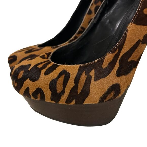 Bebe Animal Print Platform Heels Size 7 - Picture 3 of 10